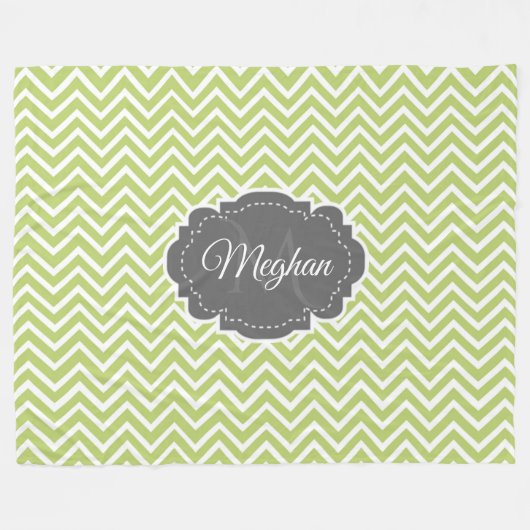 Groene Chevron - Aangepaste fleece Blanket (Voorkant (Horizontaal))
