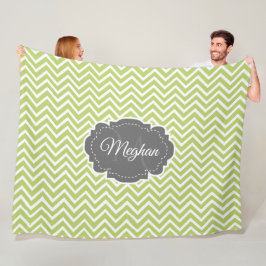 Groene Chevron - Aangepaste fleece Blanket Deken