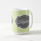Groene Chevron - Aangepaste koffie-Mok Koffiemok (Voorkant rechts)