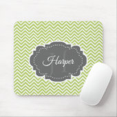 Groene Chevron Aangepaste Muismat (Met muis)