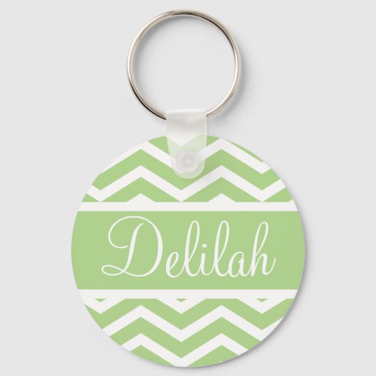 Groene Chevron - Aangepaste naam Sleutelhanger (Voorkant)