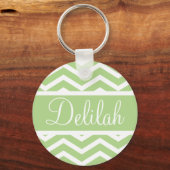Groene Chevron - Aangepaste naam Sleutelhanger (Voorkant)