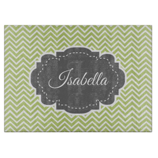 Groene Chevron Aangepaste snijraad Snijplank (Voorkant)