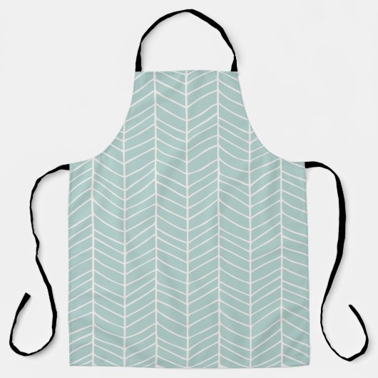 Groene Chevron All Over Print Apron Schort (Voorkant)