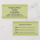 Groene Chevron Appointment HerinneringsVisitekaart Afsprakenkaartje (Voorkant / Achterkant)