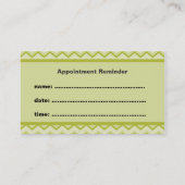 Groene Chevron Appointment HerinneringsVisitekaart Afsprakenkaartje (Achterkant)