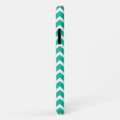 Groene Chevron Blue Monogram Case-Mate iPhone Case (Achterkant/rechts)