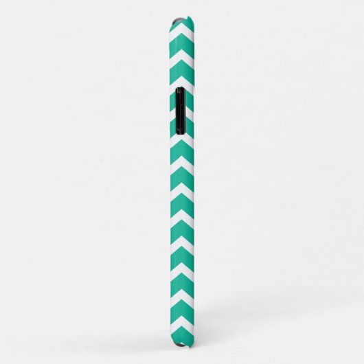 Groene Chevron Blue Monogram Case-Mate iPhone Case (Achterkant/rechts)
