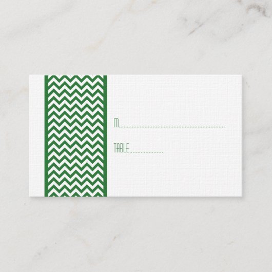 Groene Chevron Border Place Card Plaatskaartje (Voorkant)