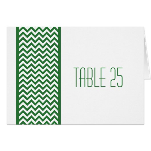 Groene Chevron Border Table Number Kaart (Voorkant Horizontaal)