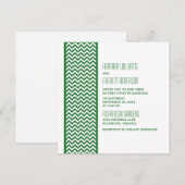 Groene Chevron Border Wedding Invite Kaart (Voorkant / Achterkant)