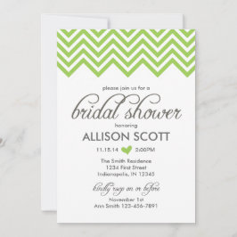 Groene Chevron Bridal Shower Kaart