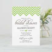Groene Chevron Bridal Shower Kaart (Staand voorkant)