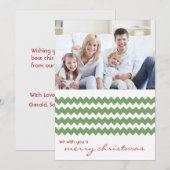 Groene Chevron Chic Family Holiday Flat Card Feestdagenkaart (Voorkant / Achterkant)