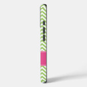 Groene Chevron Chic Roze Gepersonaliseerd Case-Mate iPhone Case (Achterkant / Links)