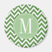 Groene Chevron Custom Monogram Magneet (Voorkant)