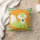 Groene Chevron Fox op Oranje Sierkussen (Deken)