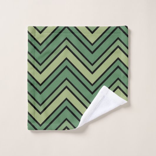 Groene chevron gepatterd washandje (Wasdoekje)