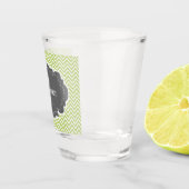 Groene Chevron Gepersonaliseerd schaakglas Shot Glas (Rechts)