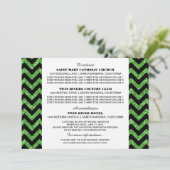 Groene Chevron Glitter Informatiekaart Kaart (Staand voorkant)