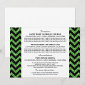 Groene Chevron Glitter Informatiekaart Kaart (Voorkant / Achterkant)
