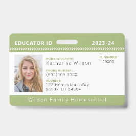 Groene Chevron Homeschool Onderwijs ID-badge Badge