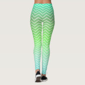 Groene Chevron met twee tonnen Leggings (Achterkant)