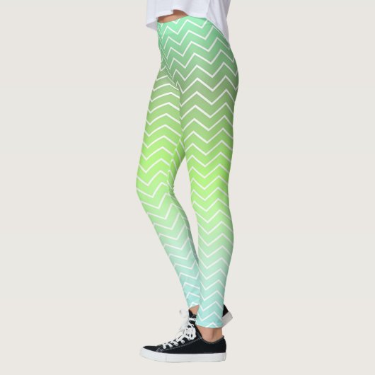 Groene Chevron met twee tonnen Leggings (Links)