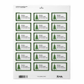 Groene Chevron Pattern kerstboom Etiket (Full Sheet)