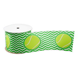Groene Chevron Pattern Tennis Ball Party Ribbon Satijnen Lint