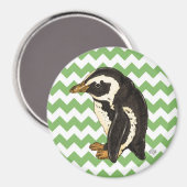 Groene chevron pinguïn magneet (Voorkant / Achterkant)