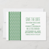 Groene Chevron Rand Save the Date Uitnodiging (Voorkant)
