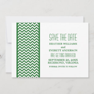 Groene Chevron Rand Save the Date Uitnodiging