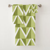 Groene Chevron Stripe Bad Handdoek (Insitu)