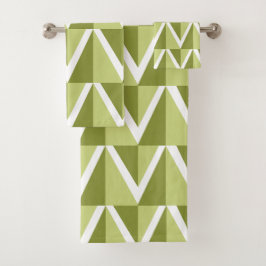 Groene Chevron Stripe Bad Handdoek