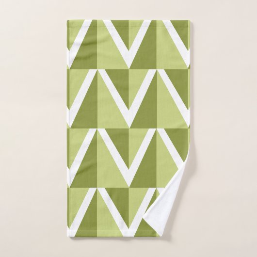Groene Chevron Stripe Bad Handdoek (Handdoek)