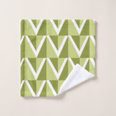 Groene Chevron Stripe Bad Handdoek (Wasdoekje)