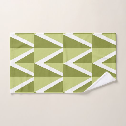 Groene Chevron Stripe Bad Handdoek (Handdoek)