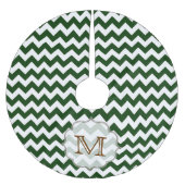 Groene Chevron Stripe Monogram Initiaal boomrok Kerstboom Rok (Voorkant)
