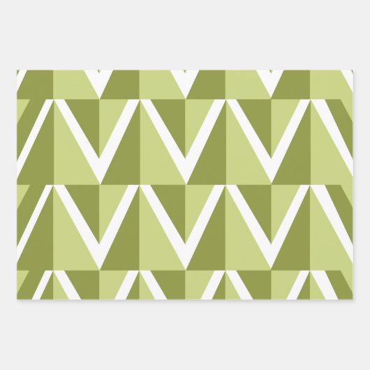 Groene Chevron Stripe Pattern Inpakpapier Vel (Voorkant 3)