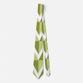 Groene Chevron Stripe Stropdas (Voorkant)