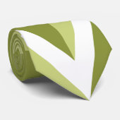 Groene Chevron Stripe Stropdas (Opgerold)