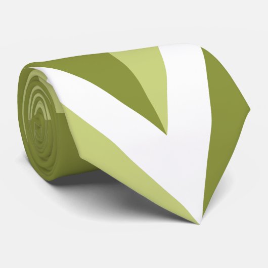 Groene Chevron Stripe Stropdas (Opgerold)