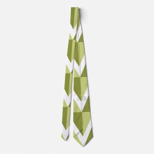 Groene Chevron Stripe Stropdas (Achterkant)