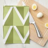 Groene Chevron Stripe Theedoek (Quarter Fold)