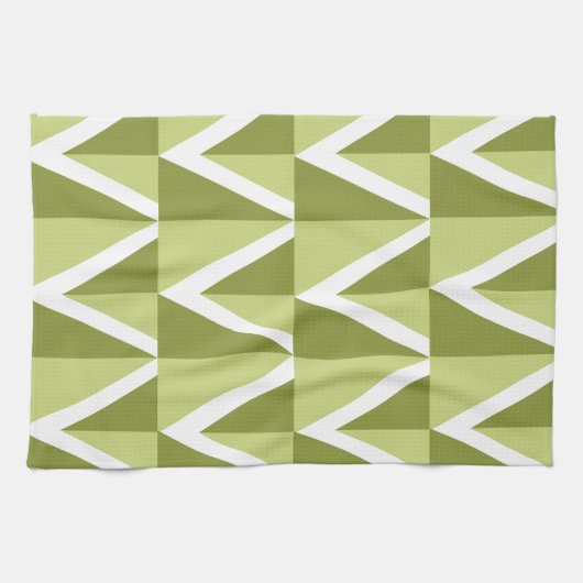 Groene Chevron Stripe Theedoek (Horizontaal)