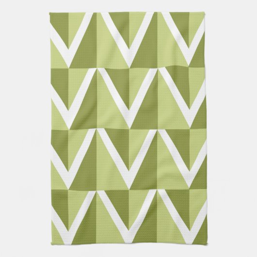 Groene Chevron Stripe Theedoek (Verticaal)