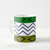 Groene Chevron Stripes Geometric Koffiemok (Voorkant links)