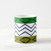 Groene Chevron Stripes Geometric Koffiemok (Center)
