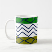 Groene Chevron Stripes Geometric Koffiemok (Links)